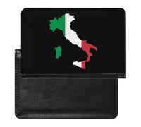 Borders Map of Italy Flag PU Leather Passport Covers RFID Blocking Wallet Holder with Card Protector Slot Travel Accessories