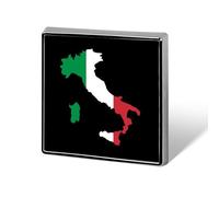 Borders Map of Italy Flag Square Shape Brooches Pins Lightweight Metal Lapel Pin Memorial Badges Jewelry Gift