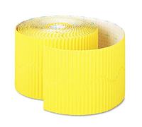 Bordette Pacon Scalloped Decorative Border, 50 feet x 2-1/4 Inches, Canary Yellow - 6066