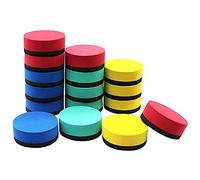 Bordhap 16 Pack Mini Dry Erase Erasers Magnetic Whiteboard Erasers Chalkboard Cleaners Dry Erasers Wiper (4 Colors, 2 x 2 Inch)