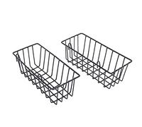 Bordhap 2 Pack Wall Grid Panel Hanging Wire Basket,Grid Wall Storage Basket,Wall Mount Baskets Display Shelves for Kitchen,Home