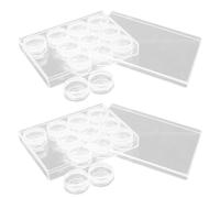 Bordhap 24Pcs Plastic Cosmetic Jar with 10G Clear Case with Snap Lids, Travel Storage Cosmetic Samples for Holds Lotions, Creams Transparent
