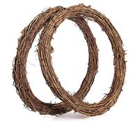 Bordhap 2PCS 14 Inch Grapevine Wreaths Wreath Rattan Wreath Garland for DIY Christmas Craft or Wedding Decors