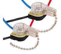Bordhap 3Pack Ceiling Fan Light Switch ZE-110 Fan Switch 3 Way Speed Fan Switch Ceiling Pull Chain Switch Replacement (Nickel)
