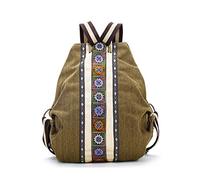 Bordhap Ethnic Canvas Womens Backpack Pouch Hippie Shoulder Bag Boho Rucksack