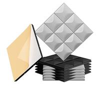 Bordhap SELF-ADHESIVE Sound Proof Foam Panels,12 Pack Acoustic Foam Panels 2 Inchx12 Inchx12 Inch,for Wall,Studio,Home & Office
