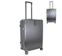 Bordlite 24 Inch Medium Suitcase (65x41x25cm) Lightweight ABS Hard Shell Checked Luggage - Durable Travel Case with 360 Spinner Wheels, Telescopic Handle & Combination Lock - Black