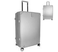 Bordlite 28 Inch Large Suitcase (75x48x28cm) Lightweight ABS Hard Shell Checked Luggage - Durable Travel Case with 360 Spinner Wheels & Combination Lock - Silver