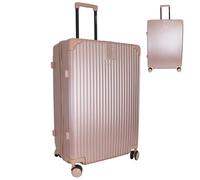 Bordlite 28 Inch Large Suitcase (75x48x28cm) Lightweight ABS Hard Shell Checked Luggage - Durable Travel Case with 360 Spinner Wheels & Combination Lock - Rose Gold