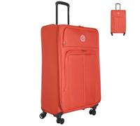 Bordlite 28" Large Suitcase FireBrick - Lightweight Expandable Soft Shell Checked Luggage, 360° Spinner Wheels, Secure Zip Lock, Durable High-Capacity Travel Case with Telescopic Handle