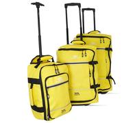 Bordlite® 3-Piece Wheeled Holdall Luggage Set - Underseat 16”, Cabin 20” & Check-in 24” Soft Suitcases with Smooth Wheels, Water-Resistant Fabric & Zipper Lock - Yellow