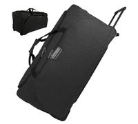 Bordlite 30" Black Extra Large Wheeled Holdall - Durable Twill 2-Wheel Travel Bag with Trolley Handle & 127L Capacity - Heavy-Duty Duffel Luggage for Holidays & Work Trips