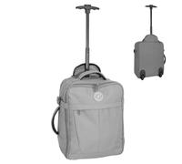 Bordlite 32L EasyJet Cabin Bag 45x36x20cm, Underseat Wheeled Travel Bag with Telescopic Handle, 2 Wheels, Front Pocket, Compression Straps, Weekend Luggage, Grey