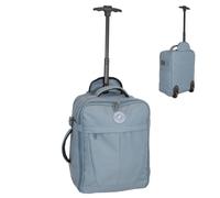 Bordlite 32L EasyJet Cabin Bag 45x36x20cm, Underseat Wheeled Travel Bag with Telescopic Handle, 2 Wheels, Front Pocket, Compression Straps, Weekend Luggage, Blue
