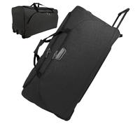 Bordlite 34" Black XXL 3-Wheel Holdall - Extra Large Twill Travel Bag with Extendable Handle & 156L Capacity - Durable Rolling Luggage for Long Trips & Family Holidays