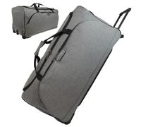 Bordlite 34" Grey XXL 3-Wheel Holdall - Extra Large Twill Rolling Travel Bag with Extendable Handle & 156L Capacity - Durable Luggage for Family Trips & Long Adventures