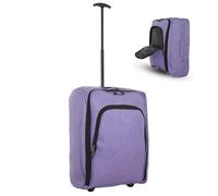 Bordlite 50x35x20cm Soft Cabin Bag - Lightweight Overhead Hand Luggage Suitcase with Wheels & Extendable Handle - Fits Ryanair, EasyJet, BA & More, 35L Capacity (Purple)