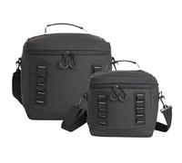 Bordlite Black Cooler Bag Set - 8L & 15L Insulated Lunch Bags, Leakproof Waterproof Lining, Thermal Cooling, Adjustable Strap, Picnic Travel Food Storage