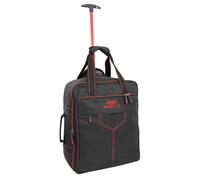 Bordlite EasyJet Approved Cabin Holdall on Wheels, Extendable Handle, Multi Pocket Travel Bag - 45x36x20cm - Black/Red