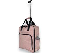Bordlite EasyJet Approved Cabin Holdall on Wheels, Extendable Handle, Multi Pocket Twill Travel Bag - 45x36x20cm - Pink