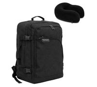 Bordlite EasyJet Cabin Backpack 45x36x20cm Black with Black Travel Pillow - Underseat Cabin Bag for Ryanair, Wizz Air & 30+ Airlines, Lightweight Carry On Travel Backpack with Laptop Storage
