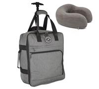 Bordlite EasyJet Underseat Cabin Bag 45x36x20cm - Twill Wheeled Travel Holdall with Trolley Handle - Lightweight Soft Shell Carry On Luggage - Fits EasyJet Free Bag Allowance - Grey