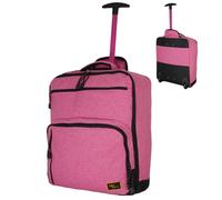 EasyJet Underseat Cabin Bag 45x36x20cm - Wheeled Travel Holdall with Trolley Handle - Lightweight Soft Shell Carry On Luggage - Fits EasyJet Free Bag Allowance - Pink