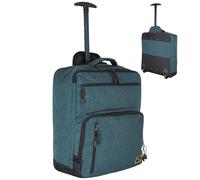 EasyJet Underseat Cabin Bag 45x36x20cm - Wheeled Travel Holdall with Trolley Handle - Lightweight Soft Shell Carry On Luggage - Fits EasyJet Free Bag Allowance - Teal