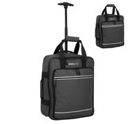 Bordlite EasyJet Underseat Cabin Bag 45x36x20cm - Wheeled Travel Holdall with Trolley Handle - Lightweight Tarp Soft Shell Carry On Luggage - Fits EasyJet Free Bag Allowance - Black