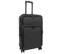 Bordlite Lightweight 4 Wheel Black Suitcase Soft Luggage Travel Cabin Bag, Easy Roll Suitcase - Black - Medium