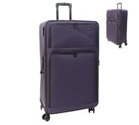 Bordlite Lightweight 4 Wheel Black Suitcase Soft Luggage Travel Cabin Bag, Easy Roll Suitcase - Purple - X-Large 31"