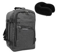 Bordlite Ryanair 40x20x25cm Underseat Cabin Backpack with Memory Foam Neck Pillow - Airline Approved Carry On Travel Bag for Ryanair, EasyJet & Jet2 - Lightweight Cabin Rucksack - Black