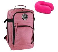 Bordlite Ryanair 40x20x25cm Underseat Cabin Backpack with Memory Foam Neck Pillow - Airline Approved Carry On Travel Bag for Ryanair, EasyJet & Jet2 - Lightweight Cabin Rucksack - Pink