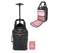 Bordlite Ryanair 40x20x25cm Underseat Cabin Bag - Lightweight Wheeled Holdall with Trolley Handle & Pockets - Fits Ryanair Free Hand Luggage - Includes Free Pink Passport Holder