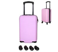 Bordlite Ryanair 40x25x20cm Cabin Suitcase - Removable Wheels for Extra Space - Underseat Hard Shell Carry On - Approved for Ryanair, easyJet, Jet2 - Lightweight ABS Travel Case - Hot Pink