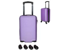 Bordlite Ryanair 40x25x20cm Cabin Suitcase - Removable Wheels for Extra Space - Underseat Hard Shell Carry On - Approved for Ryanair, easyJet, Jet2 - Lightweight ABS Travel Case - Purple