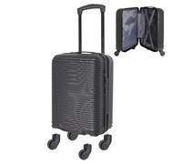 Bordlite Ryanair 40x30x20cm Underseat Cabin Suitcase with Removable Wheels - Soft Shell Carry On Trolley Bag Black | Maximise Packing Space & Avoid Fees | Lightweight Spinner Luggage
