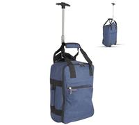Bordlite Ryanair Approved Cabin Bag 40x20x25cm - Wheeled Underseat Holdall with Extendable Handle, Multi-Pocket Travel Bag - Navy, Fits EasyJet & Major Airlines