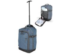 Bordlite RyanAir Approved Cabin Holdall on Wheels, 40x25x20cm Hand Luggage Bag, Extendable Handle, Multi Pocket Twill Travel Bag - 20L - Teal