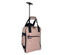 Bordlite RyanAir Approved Cabin Holdall on Wheels, Extendable Handle, Multi Pocket Twill Travel Bag - 40x25x20cm - Pink