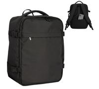 Bordlite Ryanair Cabin Backpack 40x30x20cm Black - Underseat Travel Backpack for Wizz Air & EasyJet, Water-Resistant Polyester Carry On Bag with Laptop Sleeve, Compression Straps & Security Pocket