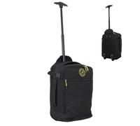 Bordlite Ryanair Cabin Bag 40x25x20cm Underseat Wheeled Travel Bag, Lightweight 20L Hand Luggage with Telescopic Handle, Smooth Wheels, Compression Straps, Side Pocket & Luggage Strap - Black/Black