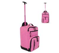 Bordlite Ryanair, EasyJet Cabin Approved Holdall on Wheels, 20L Hand Luggage Underseat Carry-On, Extendable Handle, Multi Pocket, Travel Bag - 40x20x25cm - Flight Bags for Men & Women - Pink