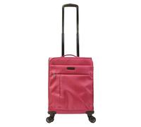 Bordlite Soft Sided Cabin Approved Hand Luggage Suitcase - Extendable Handle Dual Wheel Multi Pocket Travel Bag 46x35x20cm (Pink)