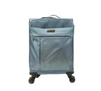 Bordlite Soft Sided Cabin Approved Hand Luggage Suitcase - Extendable Handle Dual Wheel Multi Pocket Travel Bag 46x35x20cm (Light Blue)