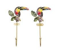 bordorsse Vintage Wall Hooks Decorative Rack Hangers, 2 Pack Metal Wall Mounted Hook with Bird Shape for Hanging Coats