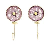 bordorsse Vintage Wall Hooks Decorative Rack Hangers, 2 Pack Metal Wall Mounted Hook with Flower Shape for Hanging Coats