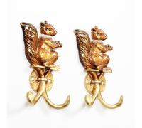 bordorsse Vintage Wall Hooks Decorative Rack Hangers, 2 Pack Metal Wall Mounted Hook with Squirrel Shape for Hanging Coats