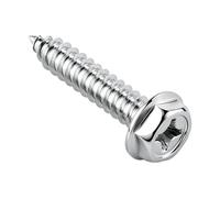 BORDSTRACT 100PCS 304 Stainless Steel Self Tapping Screws Phillips Flange Hex Head with Washer 4mm x 45mm Rust Proof Fasteners for Construction Joinery Decking Outdoor