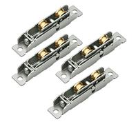 BORDSTRACT 4-Pack Sliding Patio Door Roller Assembly Double Wheel Set Metal Sliding Door Rollers Replacement Steel Ball Bearings for Home & Office (实心铜双凹轮)